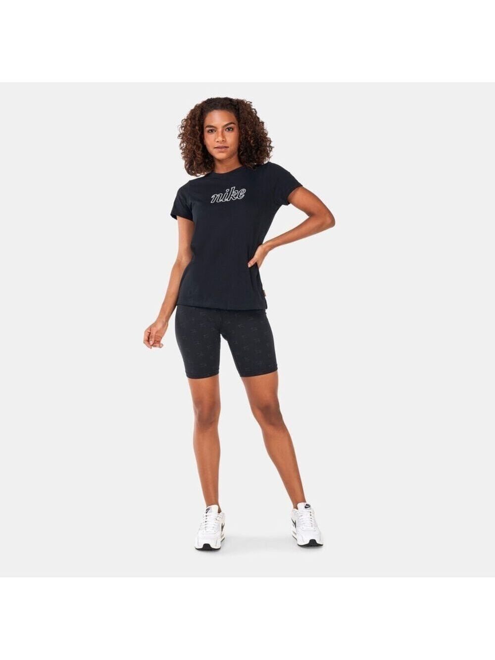 Women's The Nike Tee Icon Clash Black & White Short Sleeve Tee. Size L - Picture 9 of 9
